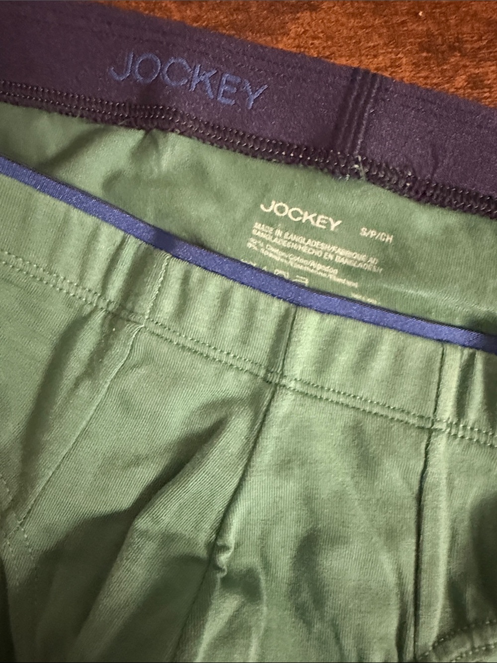 Jockey Green Men's Briefs with Blue Waistband Trim - Picture 3 of 3